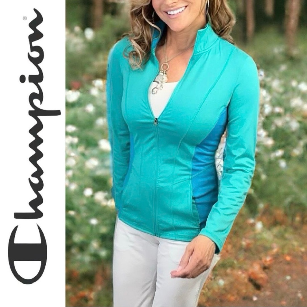 Womens Duo Dry Champion Track Jacket Teal & Green XS